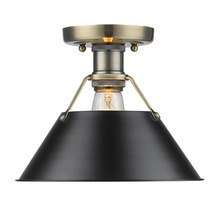  3306-FM AB-BLK - Orwell AB Flush Mount in Aged Brass with Matte Black shade